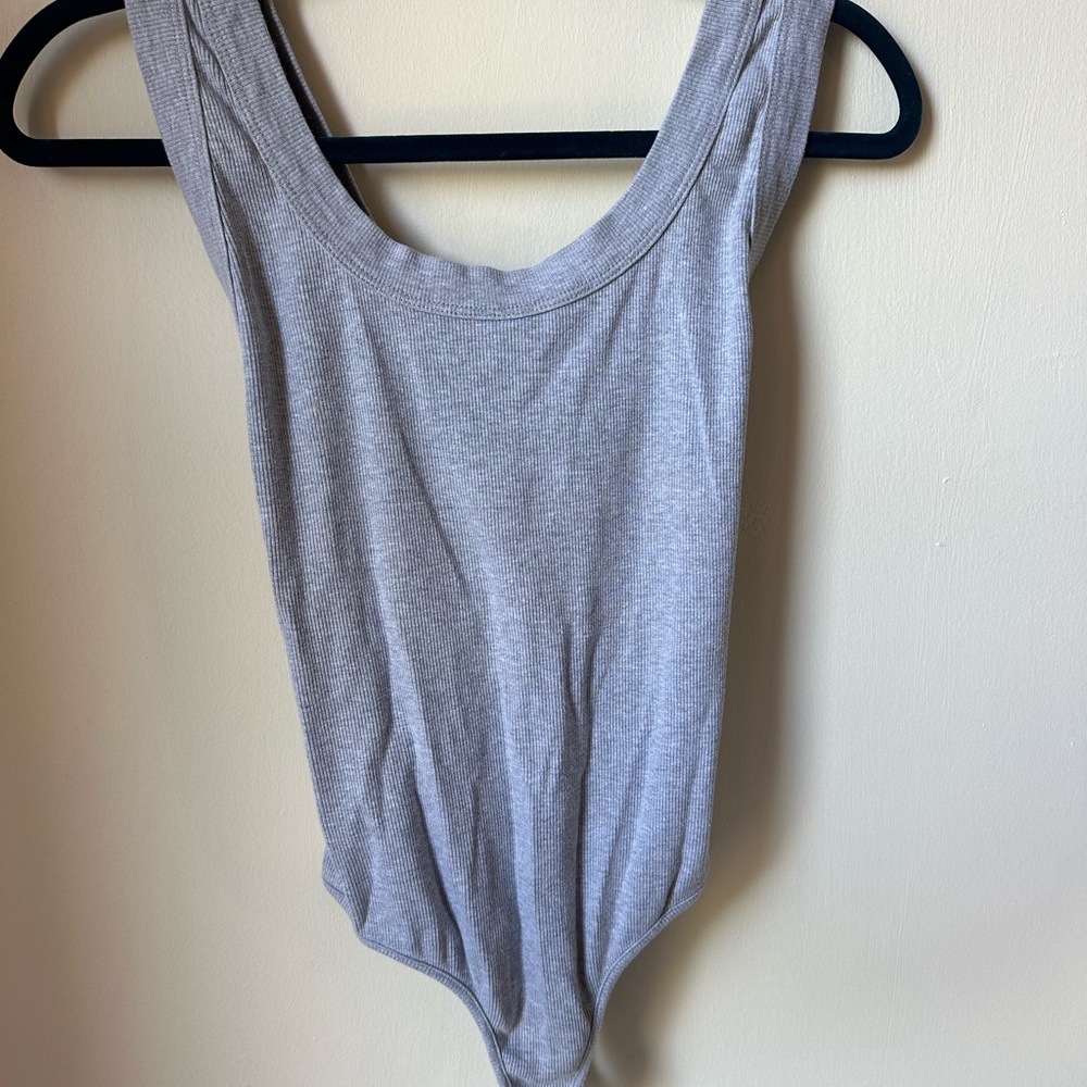 The Line by K - Gray Cross Back Bodysuit L